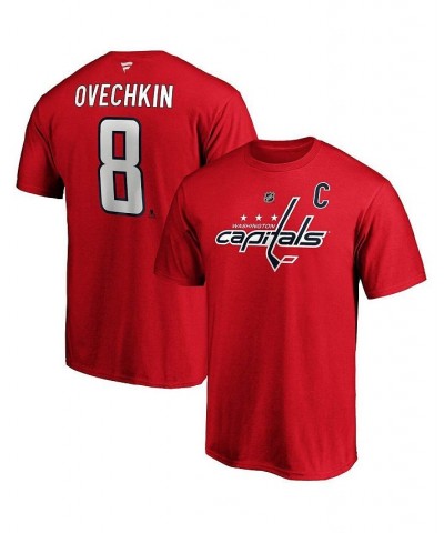 Men's Branded Alexander Ovechkin Red Washington Capitals Big and Tall Captain Patch Name & Number T-shirt $19.60 T-Shirts