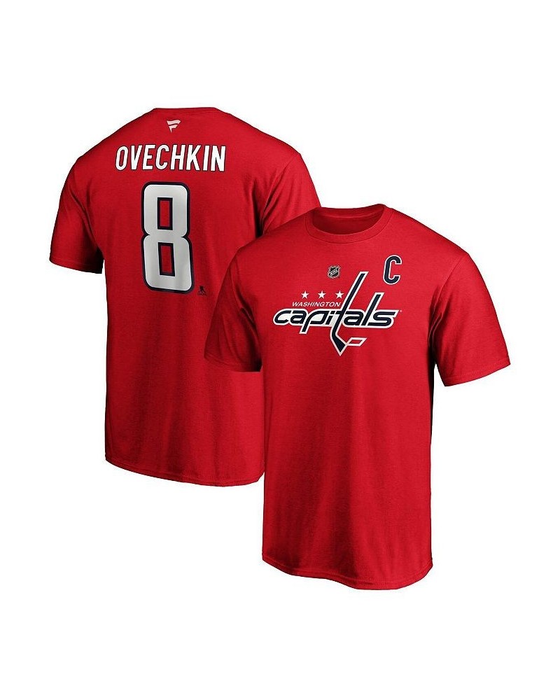 Men's Branded Alexander Ovechkin Red Washington Capitals Big and Tall Captain Patch Name & Number T-shirt $19.60 T-Shirts