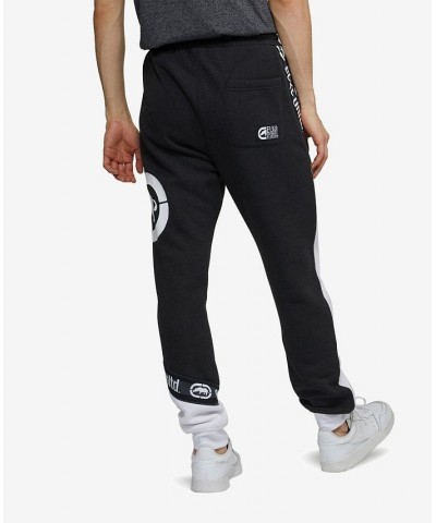 Men's Big and Tall Color Block Black Diamond Fleece Jogger Red $27.20 Pants