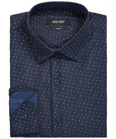 Men's Slim-Fit Performance Stretch Dash Arrow-Print Dress Shirt Black $14.60 Dress Shirts