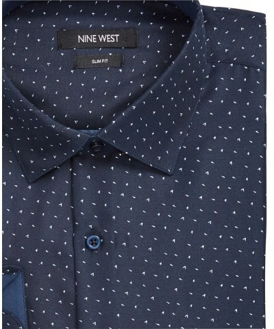 Men's Slim-Fit Performance Stretch Dash Arrow-Print Dress Shirt Black $14.60 Dress Shirts