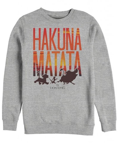 Disney Men's Lion King Hakuna Matata Sunset Text, Crewneck Fleece Gray $31.89 Sweatshirt