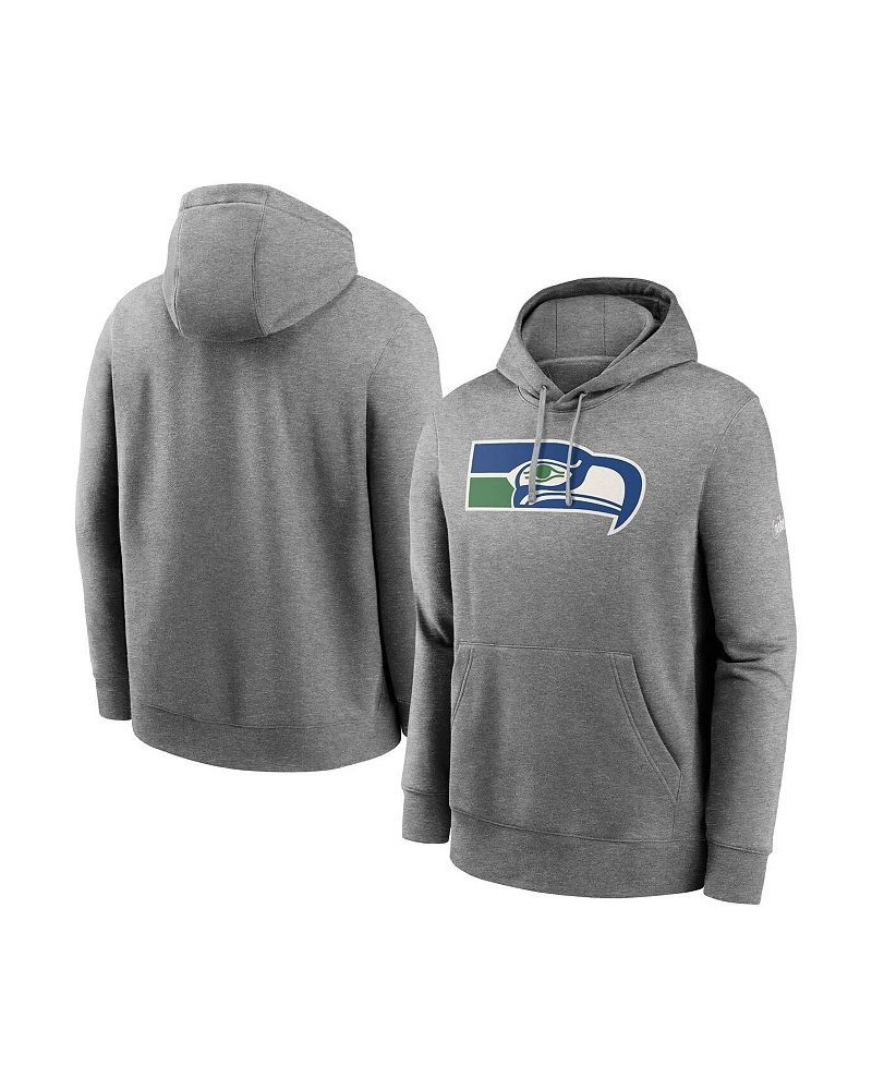 Men's Heathered Gray Seattle Seahawks Rewind Club Fleece Pullover Hoodie $37.40 Sweatshirt