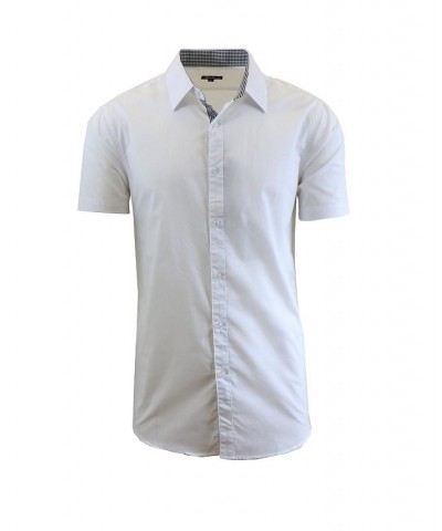 Men's Slim-Fit Short Sleeve Solid Dress Shirts PD02 $17.85 Shirts