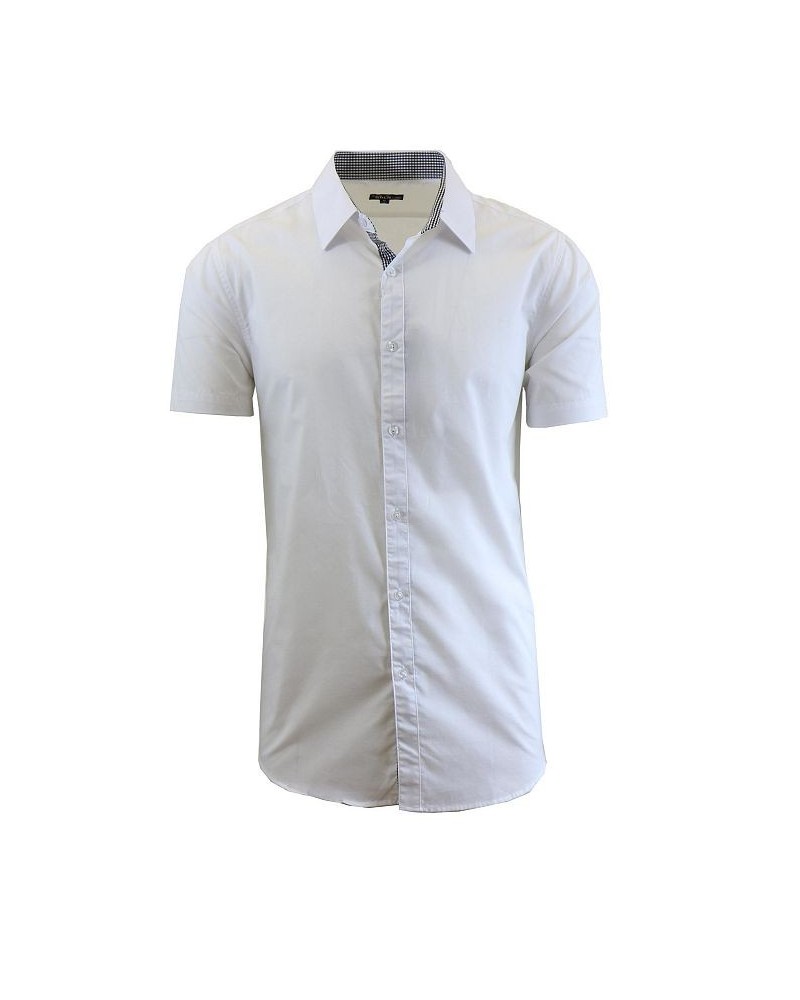 Men's Slim-Fit Short Sleeve Solid Dress Shirts PD02 $17.85 Shirts