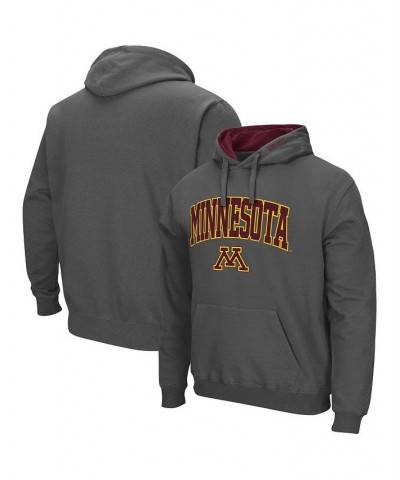 Men's Charcoal Minnesota Golden Gophers Arch and Logo 3.0 Pullover Hoodie $27.60 Sweatshirt