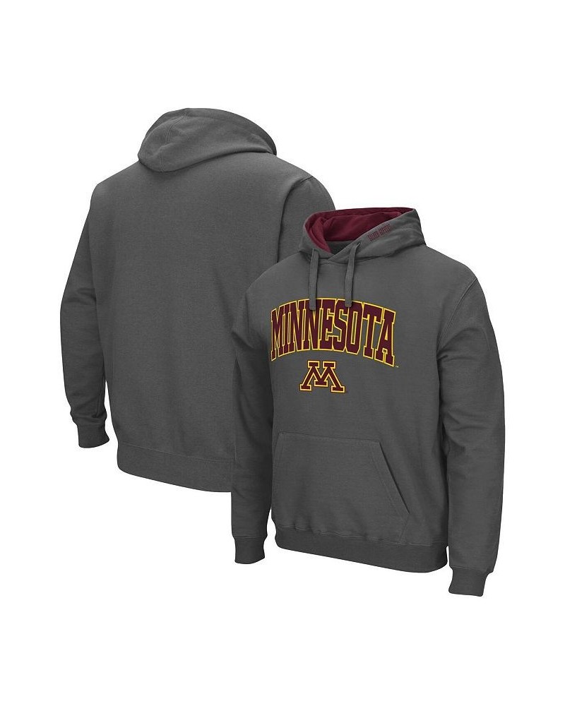 Men's Charcoal Minnesota Golden Gophers Arch and Logo 3.0 Pullover Hoodie $27.60 Sweatshirt