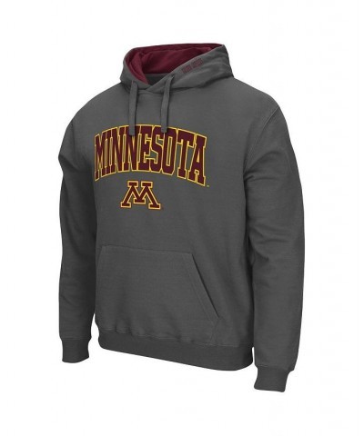 Men's Charcoal Minnesota Golden Gophers Arch and Logo 3.0 Pullover Hoodie $27.60 Sweatshirt