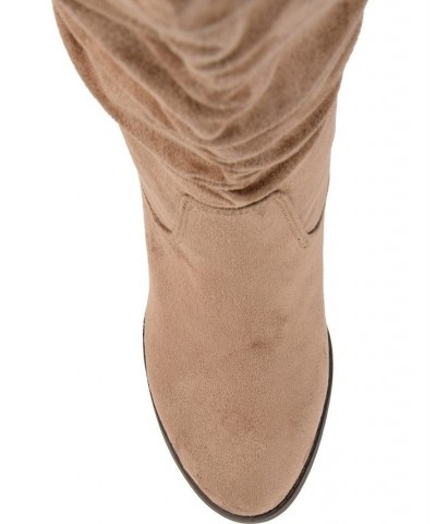 Women's Aneil Wide Calf Boots Tan/Beige $54.00 Shoes