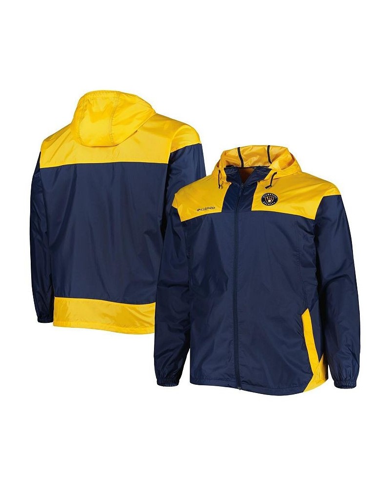 Men's Navy Milwaukee Brewers Flash Forward Challenger Big and Tall Omni-Shade Full-Zip Windbreaker $53.99 Jackets