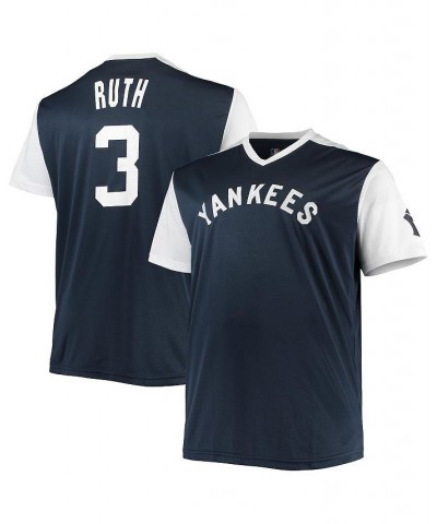 Men's Babe Ruth Navy, White New York Yankees Cooperstown Collection Big and Tall Player Replica Jersey $42.63 Jersey