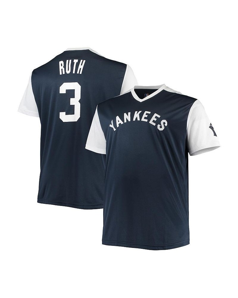 Men's Babe Ruth Navy, White New York Yankees Cooperstown Collection Big and Tall Player Replica Jersey $42.63 Jersey