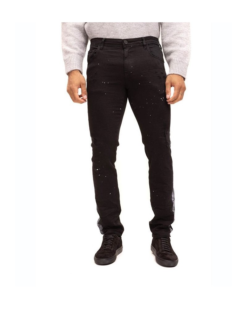 Men's Modern Splattered Stripe Jeans $74.10 Jeans