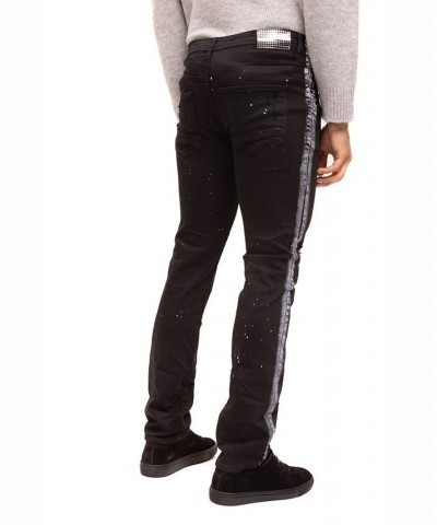 Men's Modern Splattered Stripe Jeans $74.10 Jeans