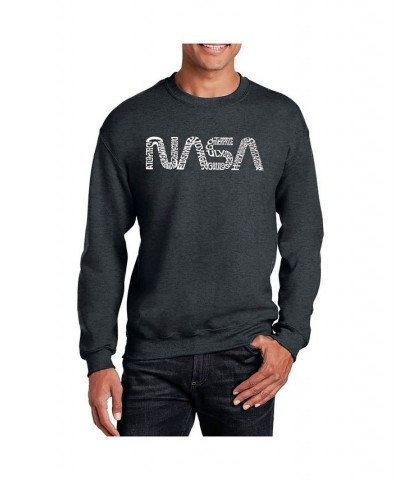 Word Art Worm Nasa Crewneck Sweatshirt Gray $29.49 Sweatshirt