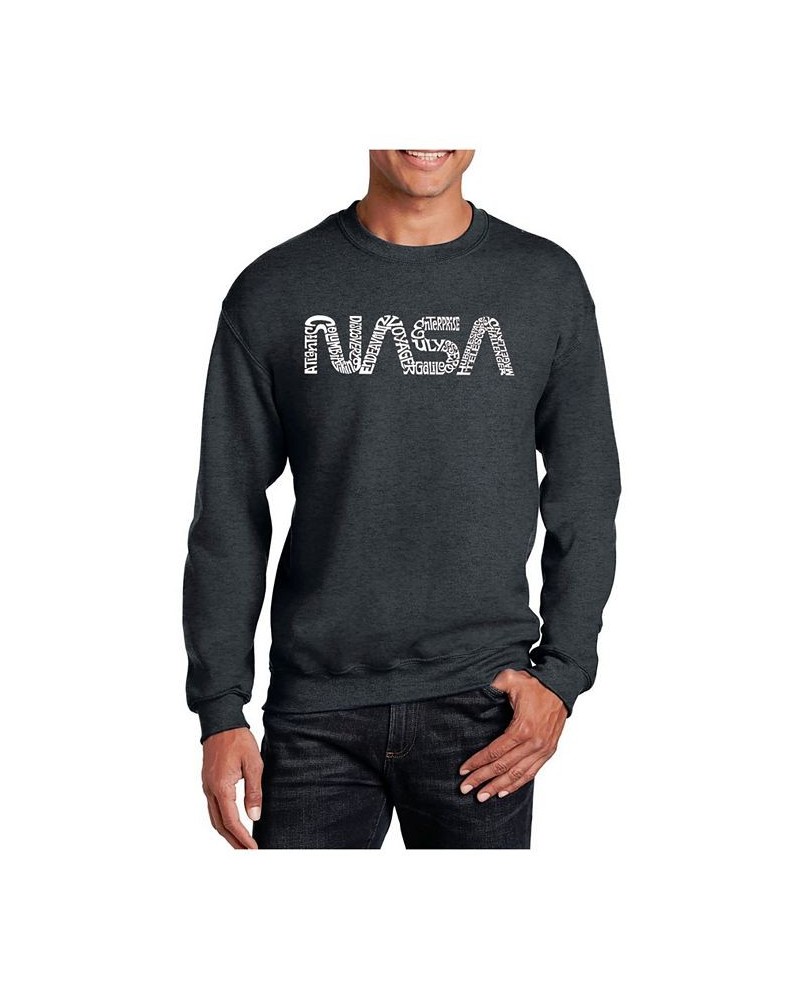 Word Art Worm Nasa Crewneck Sweatshirt Gray $29.49 Sweatshirt