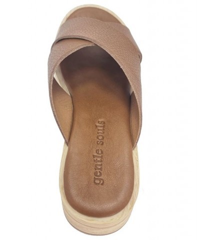 Women's Orion Slip-On Wedge Sandals Brown $94.50 Shoes