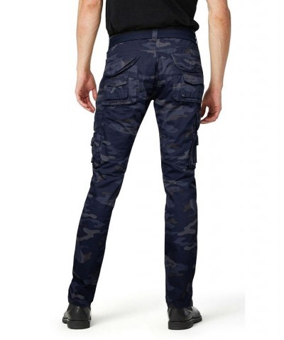 Men's Belted Cargo Pants Navy Camo $41.34 Pants