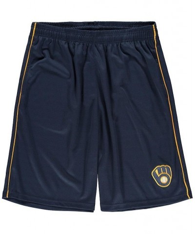 Men's Navy Milwaukee Brewers Big and Tall Mesh Team Shorts $23.59 Shorts