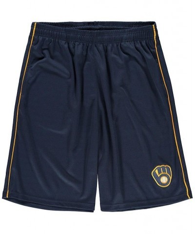 Men's Navy Milwaukee Brewers Big and Tall Mesh Team Shorts $23.59 Shorts