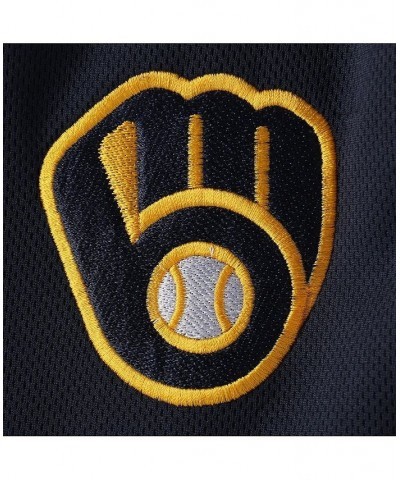 Men's Navy Milwaukee Brewers Big and Tall Mesh Team Shorts $23.59 Shorts