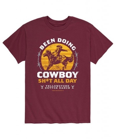 Men's Yellowstone Cowboy T-shirt Red $17.50 T-Shirts