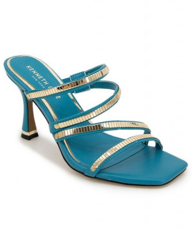 Women's Blanche Multi Chain Slip-On Dress Sandals Blue $54.18 Shoes
