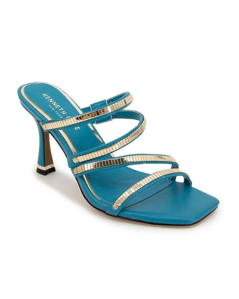 Women's Blanche Multi Chain Slip-On Dress Sandals Blue $54.18 Shoes