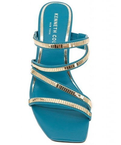 Women's Blanche Multi Chain Slip-On Dress Sandals Blue $54.18 Shoes