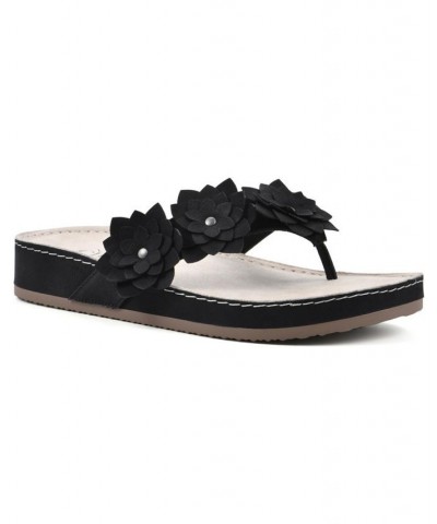 Women's Hot Spot Thong Comfort Sandal Black $27.60 Shoes