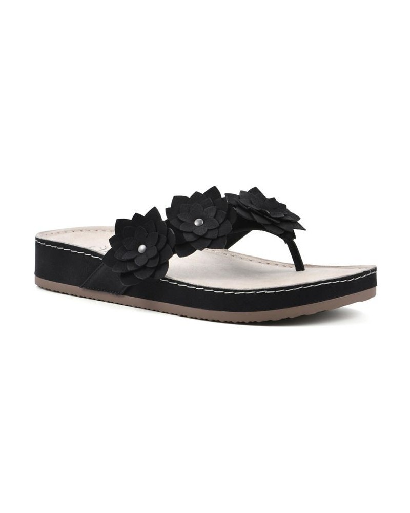 Women's Hot Spot Thong Comfort Sandal Black $27.60 Shoes