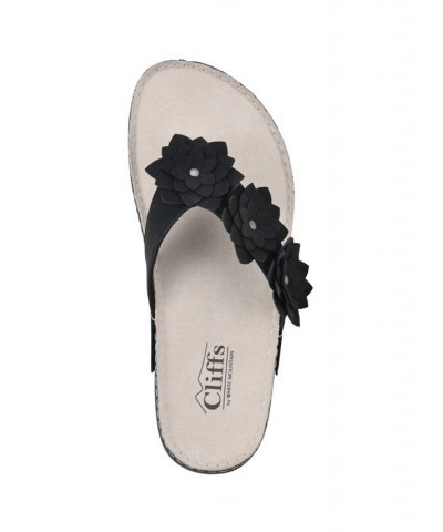 Women's Hot Spot Thong Comfort Sandal Black $27.60 Shoes