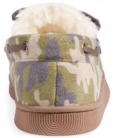 Club Room Men's Camouflage Moccasin Slippers with Faux-Fur Lining, Created for Green $10.46 Shoes