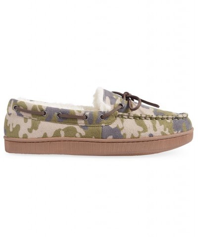 Club Room Men's Camouflage Moccasin Slippers with Faux-Fur Lining, Created for Green $10.46 Shoes