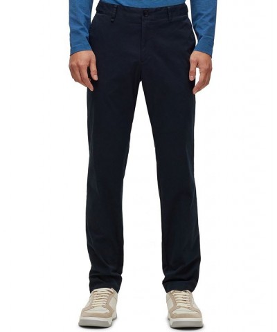 BOSS Men's Slim-Fit Stretch Cotton Trousers Blue $89.44 Pants