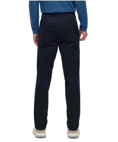 BOSS Men's Slim-Fit Stretch Cotton Trousers Blue $89.44 Pants