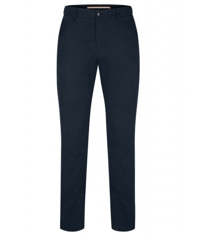 BOSS Men's Slim-Fit Stretch Cotton Trousers Blue $89.44 Pants