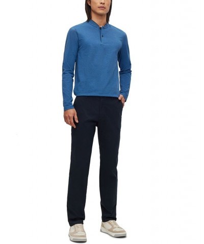 BOSS Men's Slim-Fit Stretch Cotton Trousers Blue $89.44 Pants