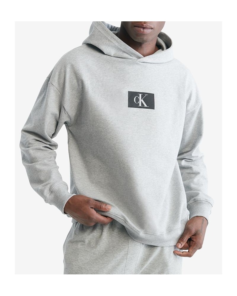 Men's 1996 Monogram Logo-Print Hoodie Gray $28.93 Pajama