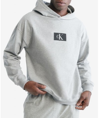 Men's 1996 Monogram Logo-Print Hoodie Gray $28.93 Pajama