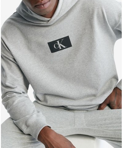 Men's 1996 Monogram Logo-Print Hoodie Gray $28.93 Pajama