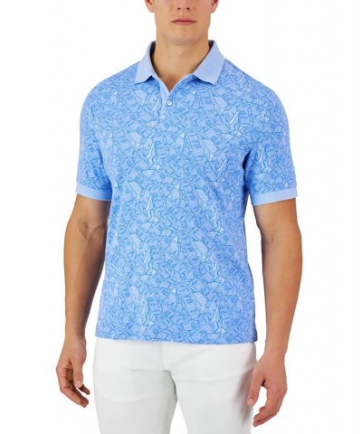 Men's Ben Tropical Polo Blue $12.50 Polo Shirts