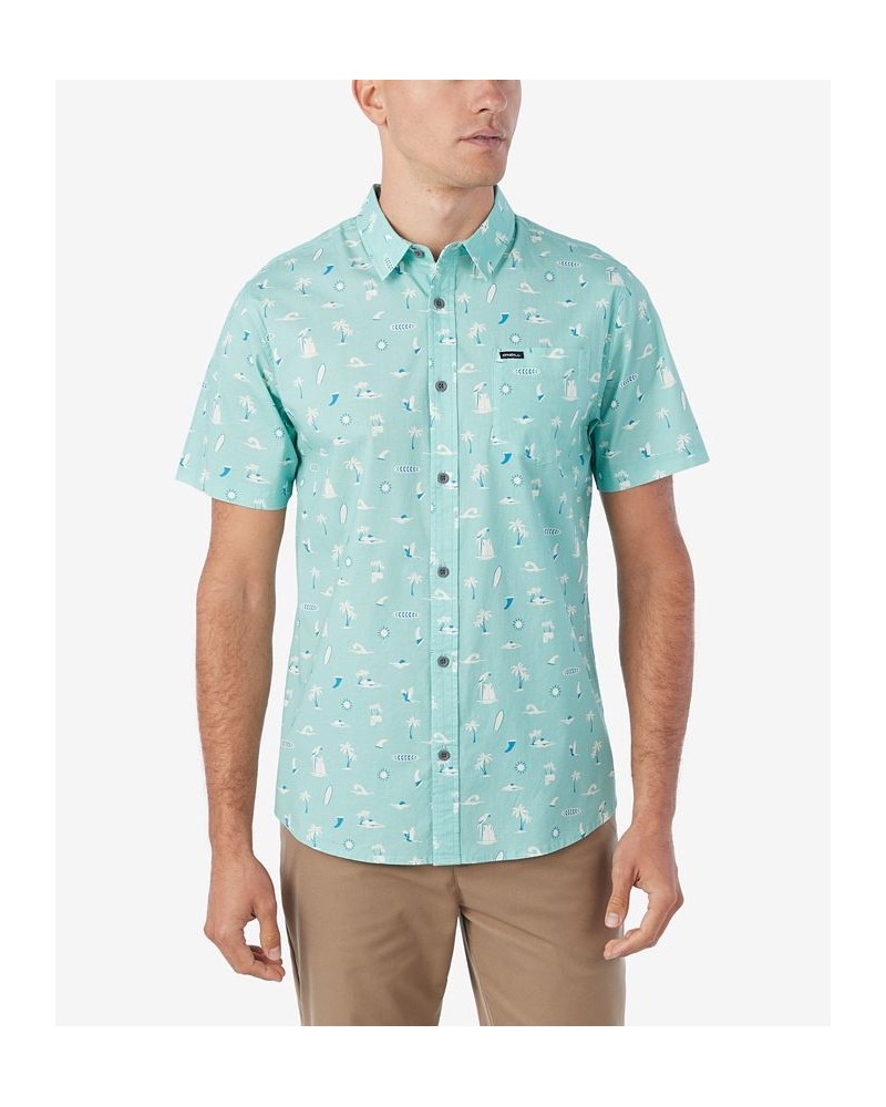 Men's Quiver Stretch Short Sleeve Modern Woven Shirt Multi $31.20 Shirts