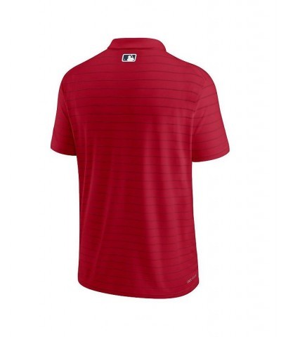 Men's Red Los Angeles Angels 2022 City Connect Striped Performance Polo $33.00 Polo Shirts