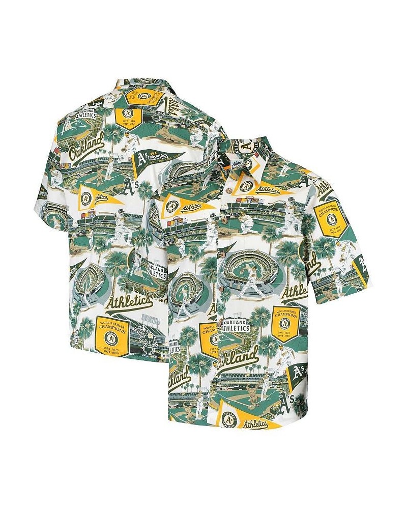 Men's Green Oakland Athletics Scenic Button-Up Shirt $35.20 Shirts