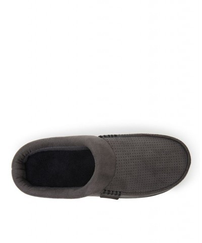 Men's Brendan Perforated Microsuede Moc Toe Clog Slippers Silver $23.76 Shoes