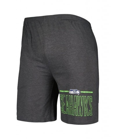 Men's Charcoal and Neon Green Seattle Seahawks Meter T-shirt and Shorts Sleep Set $27.30 Pajama