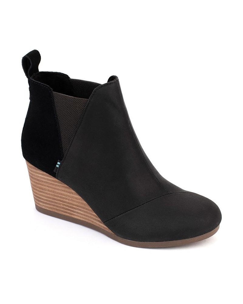 Women's Kelsey Wedge Booties Black $37.79 Shoes