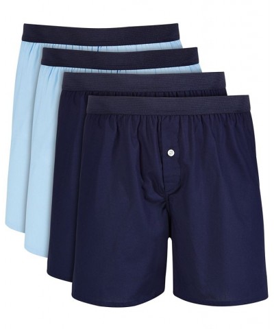 Men's 4-Pk. Cotton Boxers Navy $12.00 Underwear