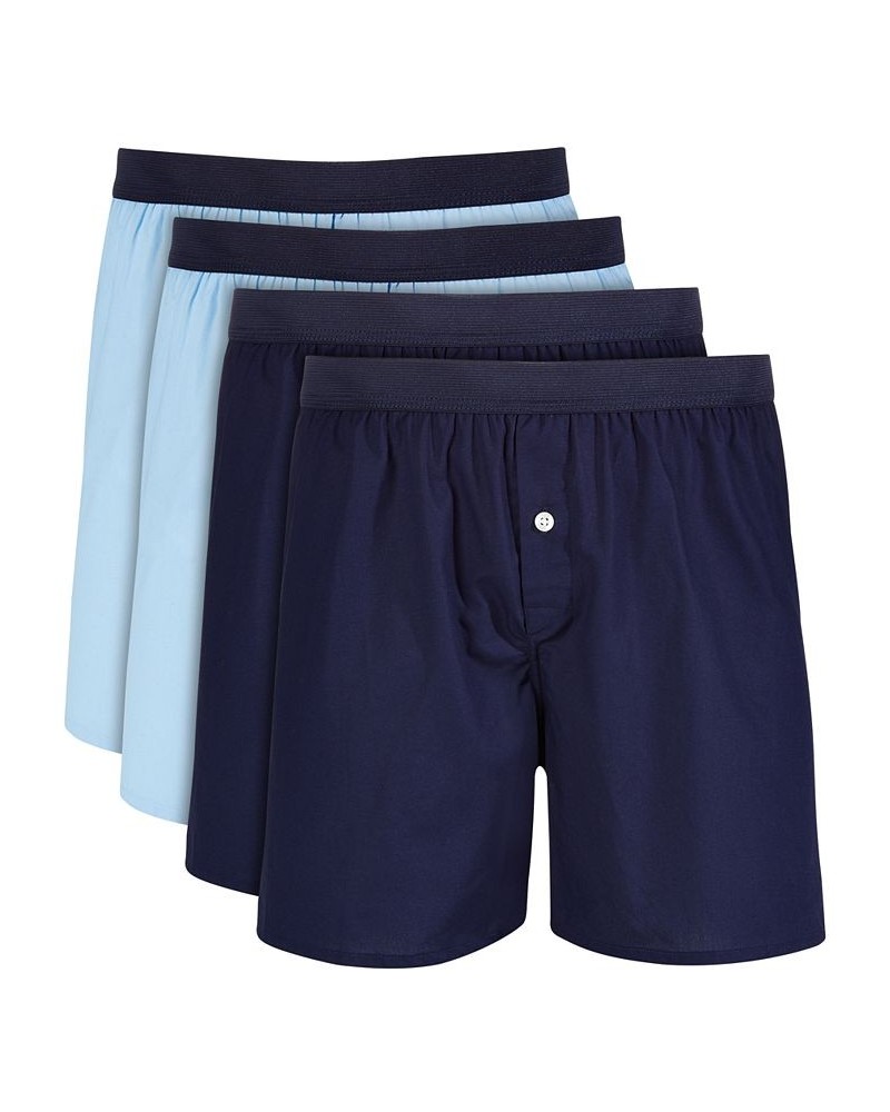 Men's 4-Pk. Cotton Boxers Navy $12.00 Underwear